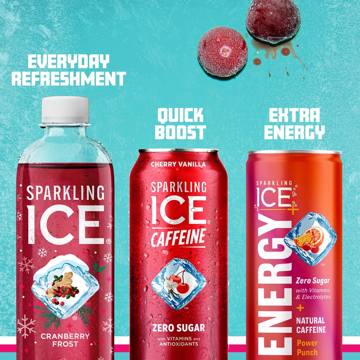 Sparkling Ice, eau pétillante à la cerise noire, eau aromatisée sans sucre, avec vitamines et antioxydants, boisson à faible teneur en calories, bouteilles de 17 fl oz (paquet de 12) 