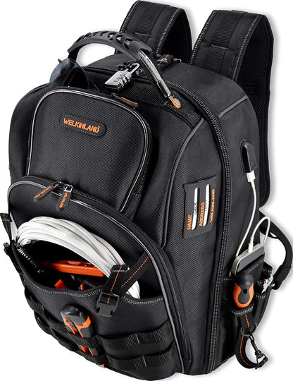 WELKINLAND 66-Pocket Heavy-Duty Tool Backpack – Jobsite Backpack.