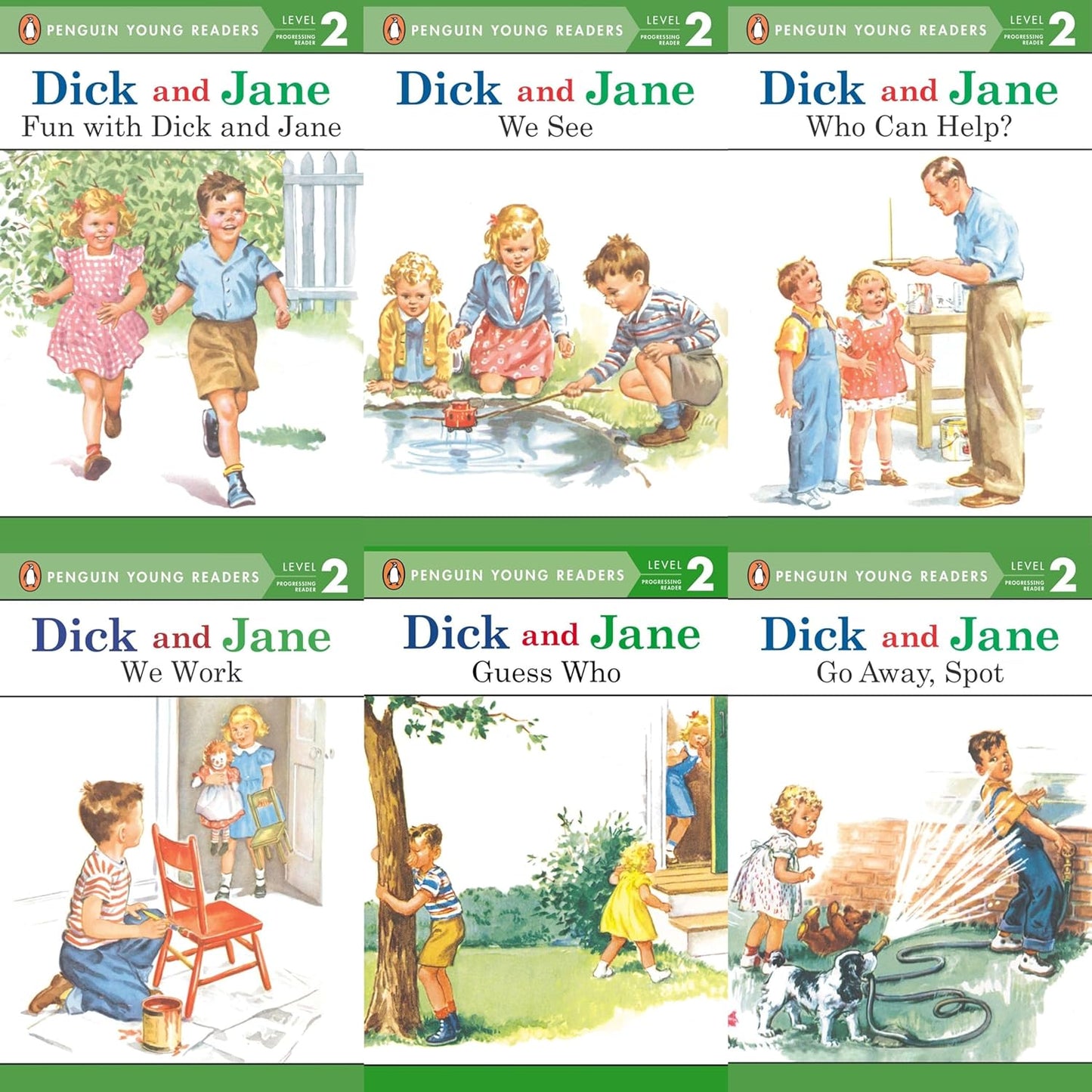 Dick und Jane, Lesebücher Stufe 1 und Stufe 2 (12er-Set), Alter 3–6