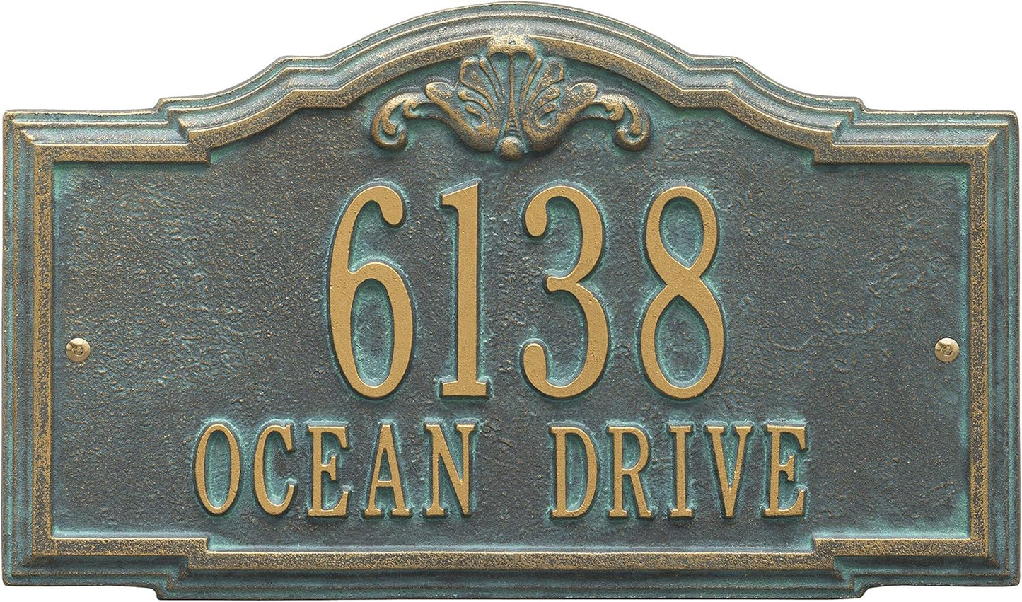 Whitehall™ Personalized Cast Metal Address plaque -THE GATEWOOD Plaque. Made in the USA. BEWARE OF IMPORT IMITATIONS. Display your address and street name.