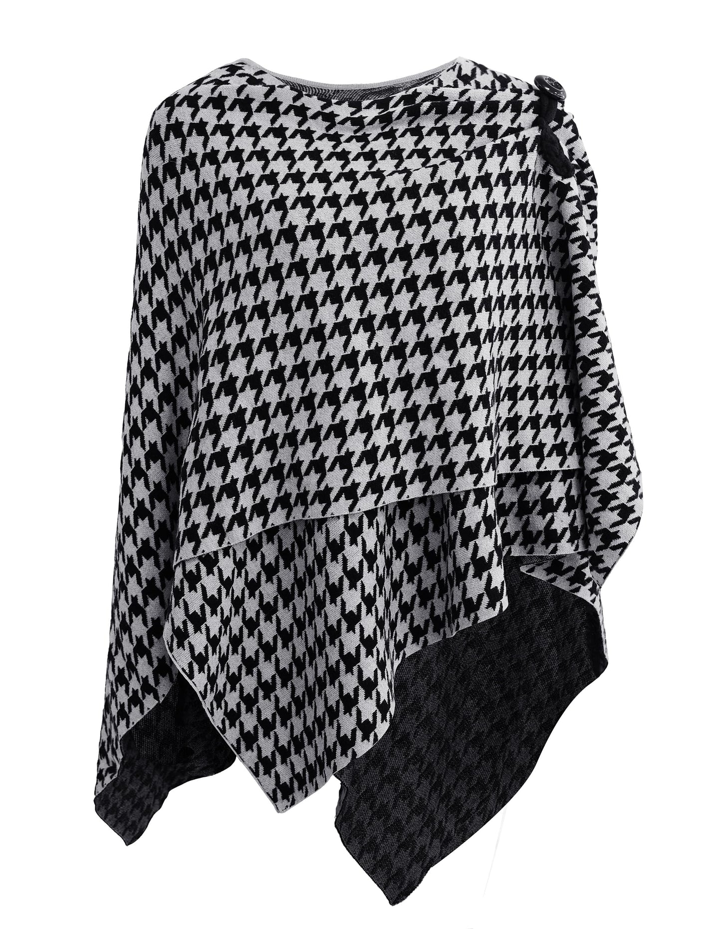 PULI Womens Large Cross Front Poncho Sweater Wrap Topper Knitted Elegant Shawls Cape for Fall Winter