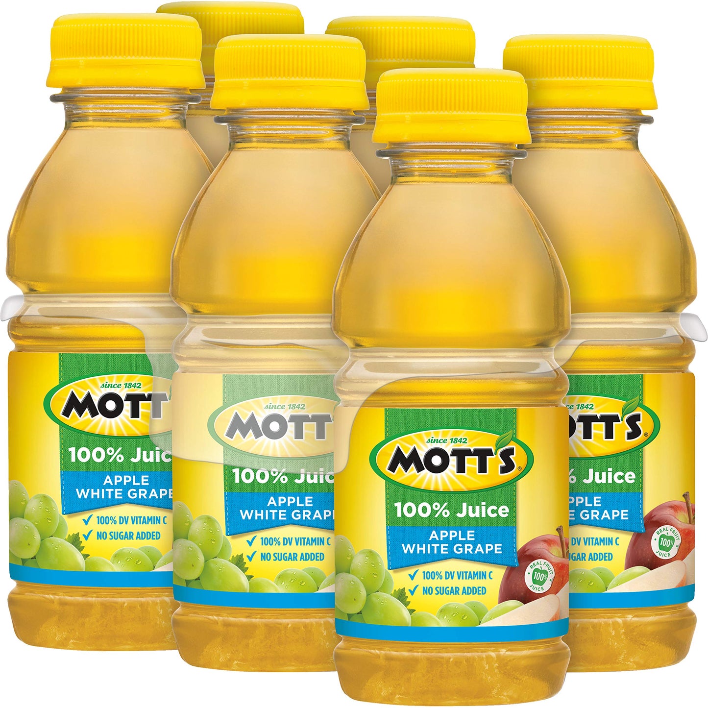 Mott's 100 % Original Apfelsaft, 8-fl-oz-Flaschen, 24 Stück (4 Packungen mit 6 Stück), 2 Portionen Obst, 100 % Fruchtsaft, glutenfrei, koffeinfrei, koscher, enthält keine künstlichen Farbstoffe oder Süßstoffe 