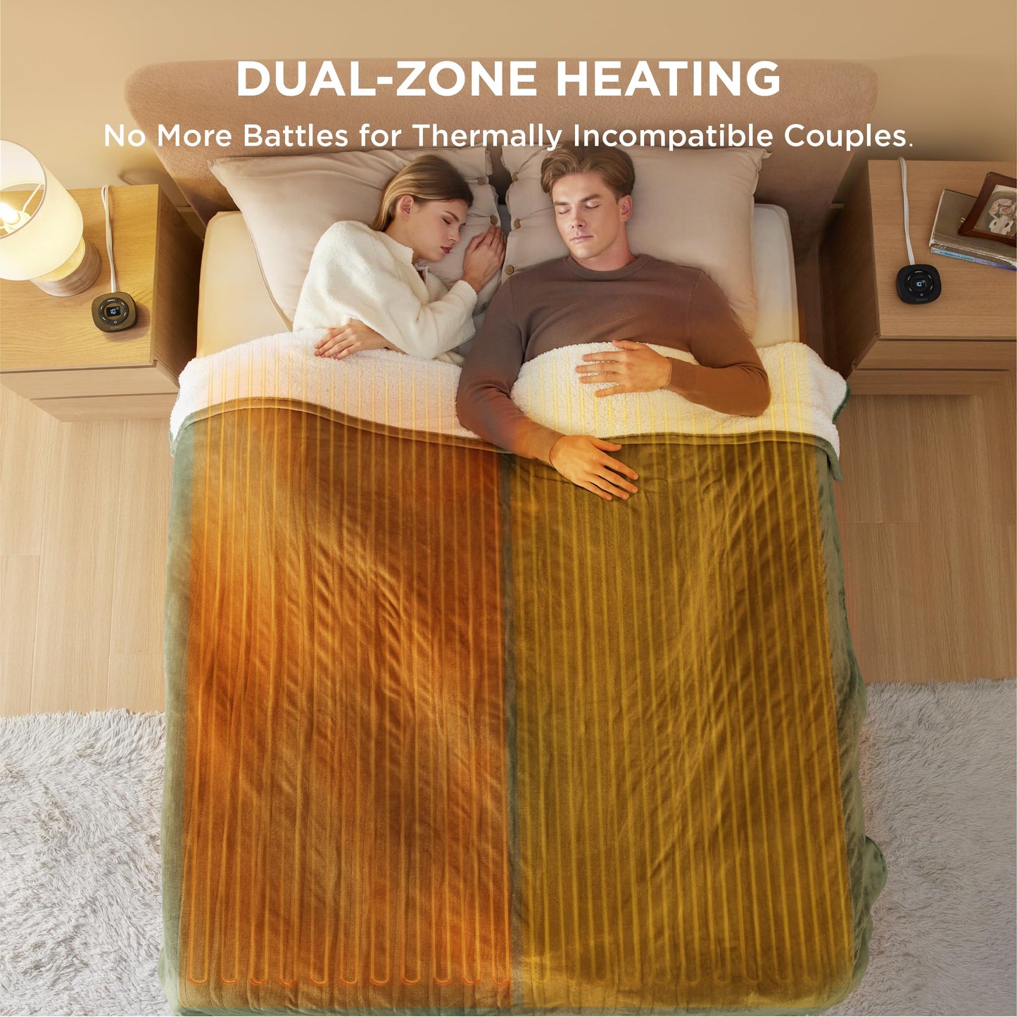 Bedsure Heizdecke, elektrischer Überwurf – nahtlose Flanell-Heizdecke, Heizdecke mit 4 Zeiteinstellungen und 6 Heizeinstellungen, warme Decke als Geschenk für Oma (127 x 152 cm, schwarz) 