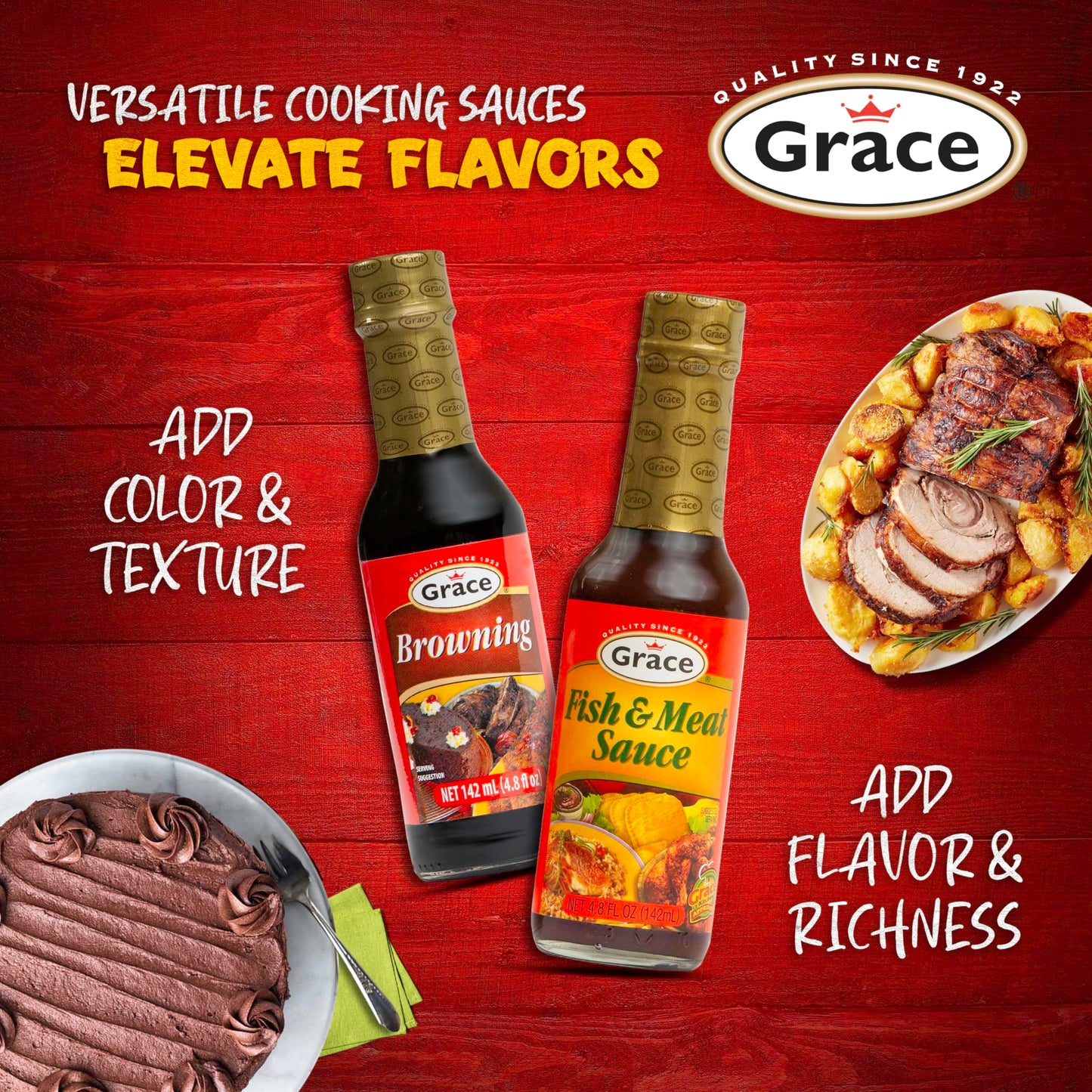 Grace Browning Sauce Jamaican 4.8oz - 3 Pack Browning Sauce for Grilling & Baking Jamaican Food - Jamaican Seasoning Sauce for Beef Gravy Vegetarian Gravy Brown Gravy Sauce & Oxtail Seasoning Jamaican