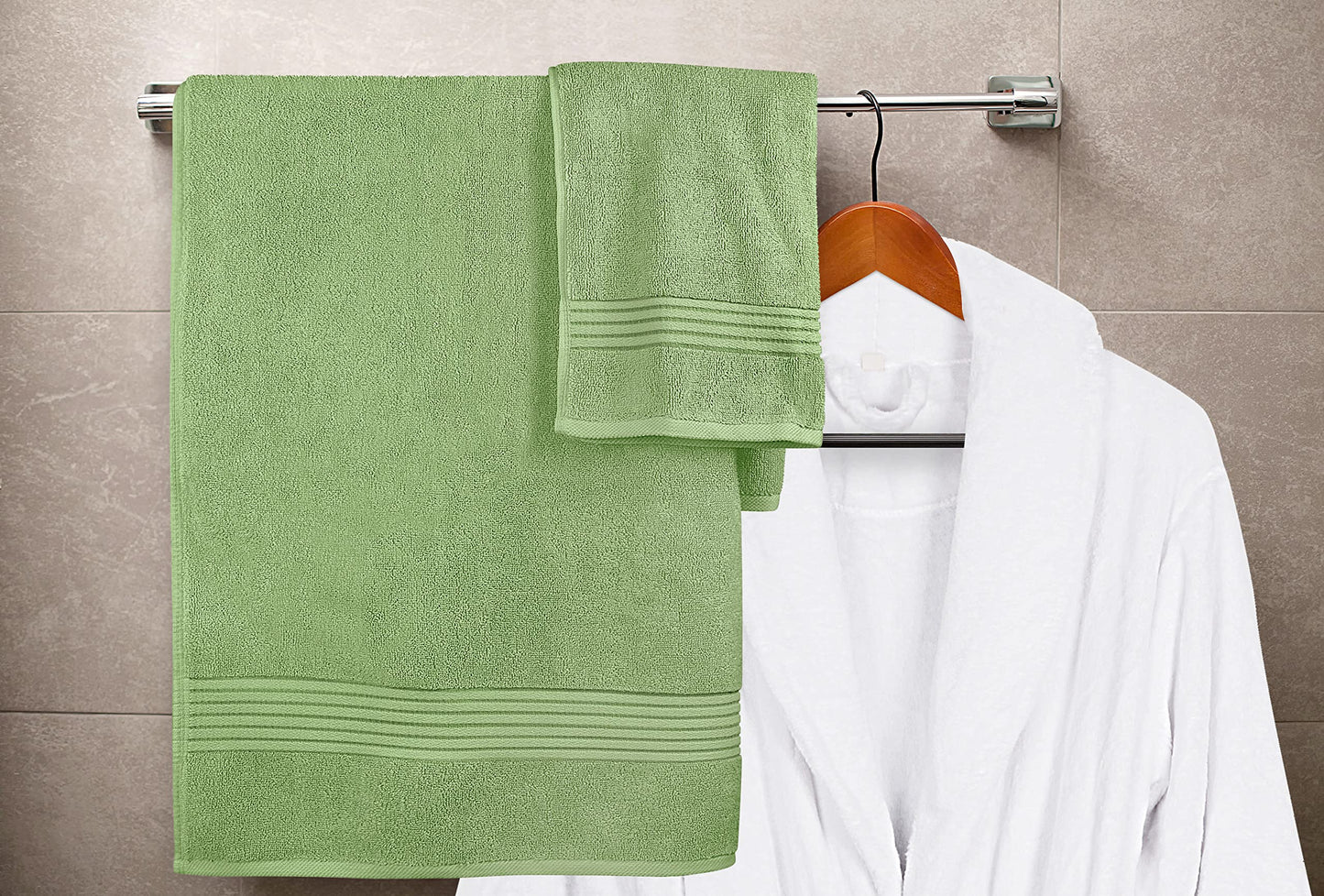 Utopia Towels - 600 GSM 8-teiliges Premium-Handtuchset, 2 Badetücher, 2 Handtücher und 4 Waschlappen - 100 % ringgesponnene Baumwolle - maschinenwaschbar, superweich und sehr saugfähig (Beige) 