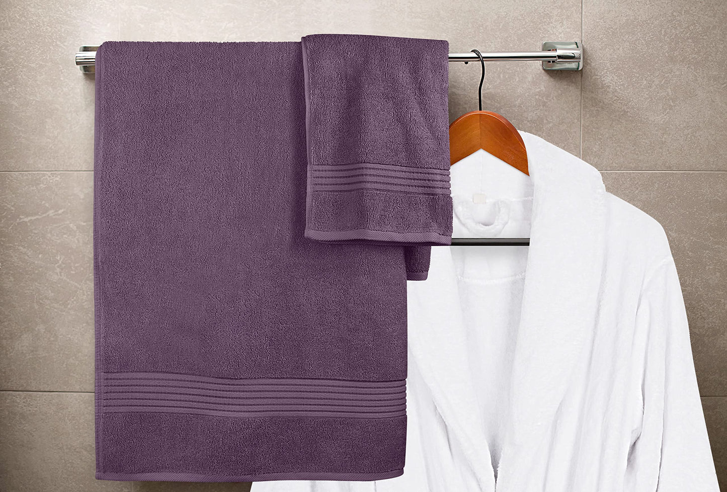 Utopia Towels - 600 GSM 8-teiliges Premium-Handtuchset, 2 Badetücher, 2 Handtücher und 4 Waschlappen - 100 % ringgesponnene Baumwolle - maschinenwaschbar, superweich und sehr saugfähig (Beige) 