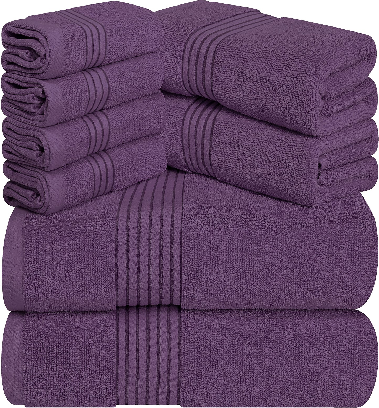 Utopia Towels - 600 GSM 8-Piece Premium Towel Set, 2 Bath Towels, 2 Hand Towels and 4 Washcloths -100% Ring Spun Cotton - Machine Washable, Super Soft and Highly Absorbent (Beige)