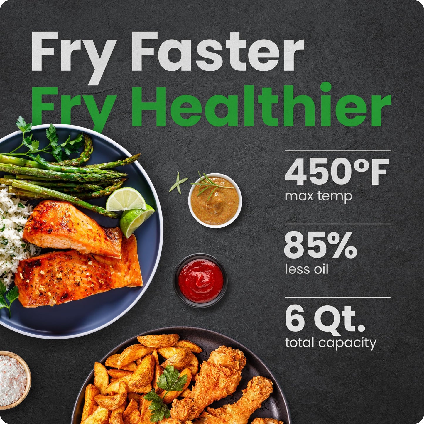 Chefman 6-Quart Air Fryer | Hi-Fry Extra Crisp, Easy-View Window, Touch Controls, 4 Presets, Nonstick Dishwasher-Safe Basket – Black