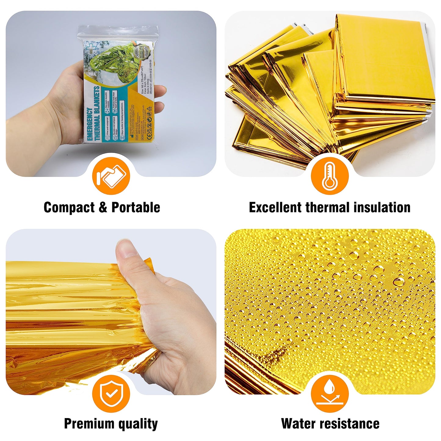 General Medi Emergency Blanket (12-Pack),Emergency Silver Foil Blanket– Perfect for Outdoors, Hiking, Survival, Marathons or First Aid