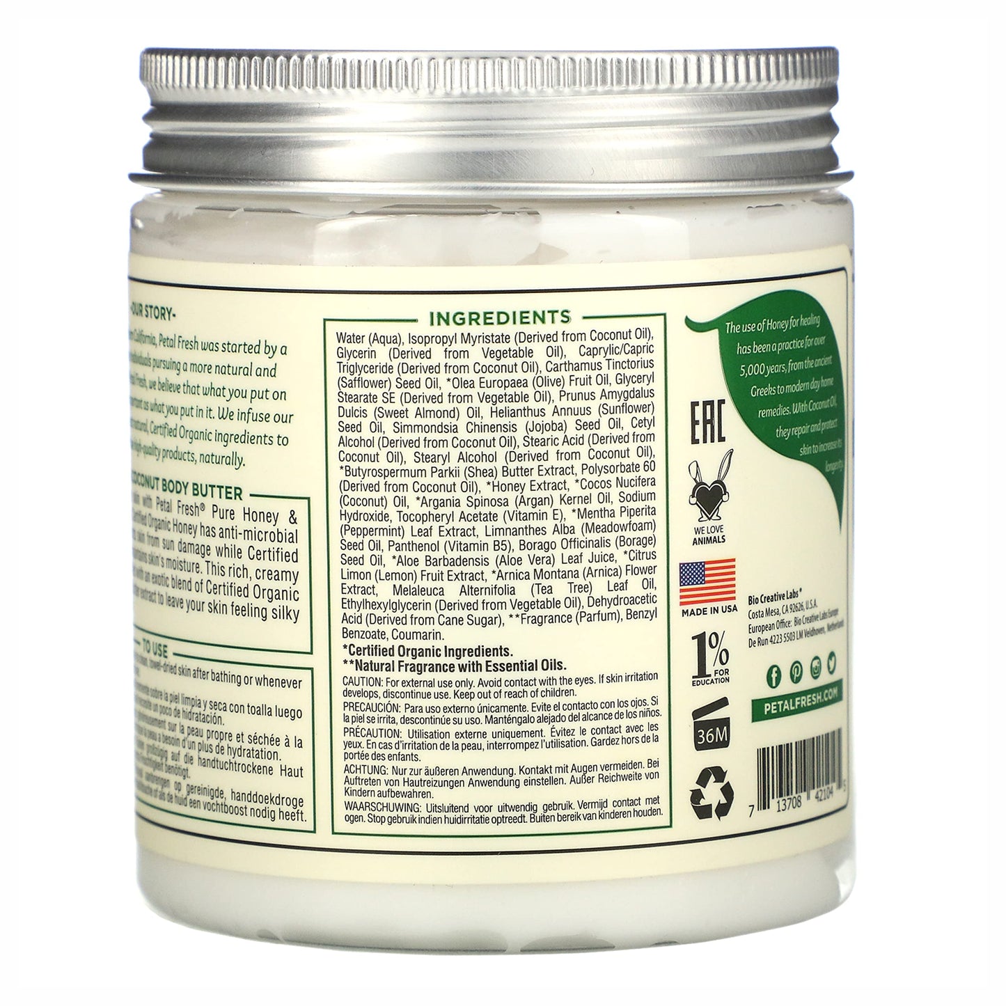 Petal Fresh Pure Perfecting Guava Nectar Körperbutter, Bio-Kokosnussöl, Arganöl, Sheabutter, fördert gesunde Haut, vegan und frei von Tierversuchen, 8 oz (Guava Nectar) 