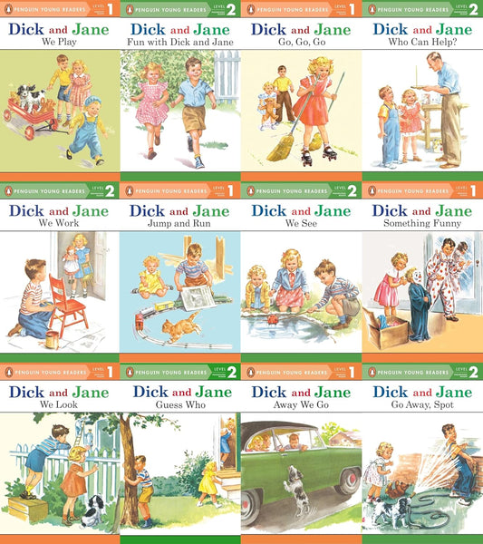 Dick und Jane, Lesebücher Stufe 1 und Stufe 2 (12er-Set), Alter 3–6