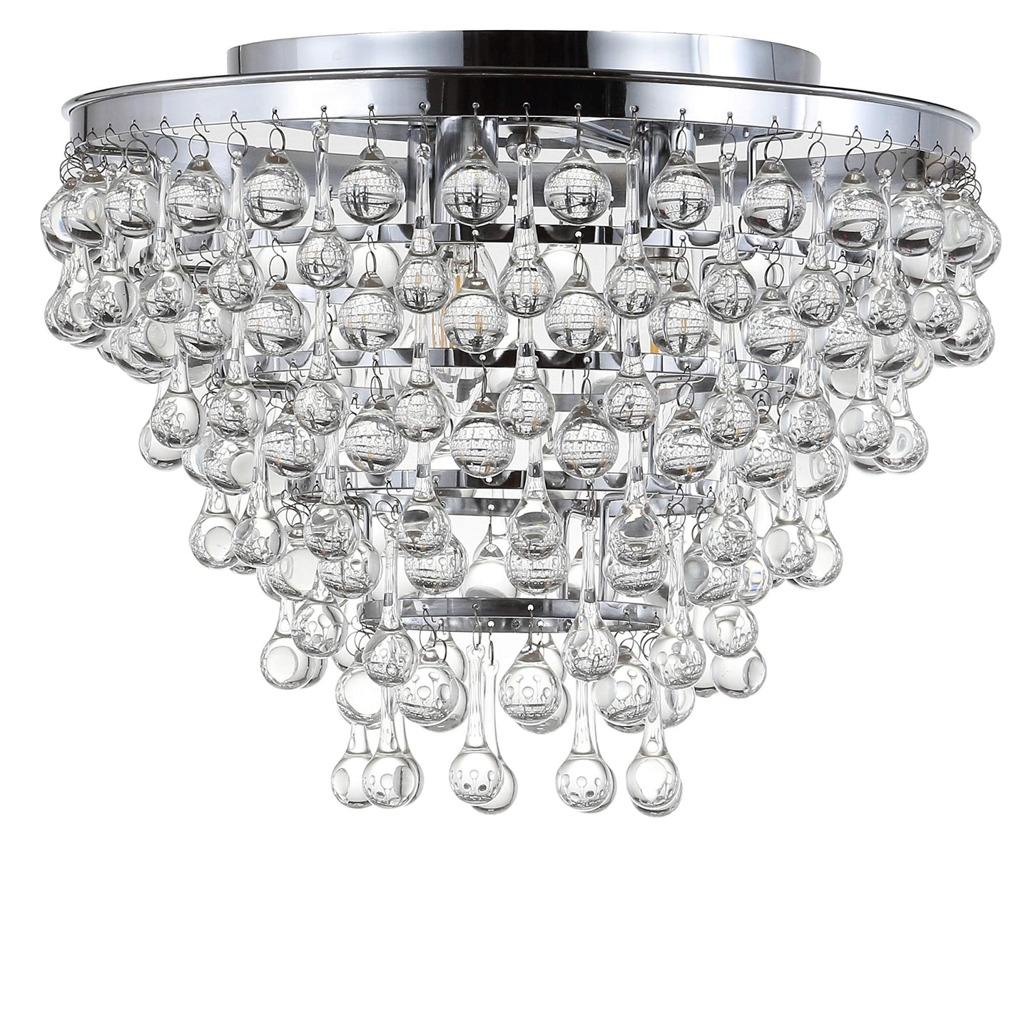 JONATHAN Y JYL9030B Toronto 16" Metal/Crystal LED Flush Mount, Contemporary, Modern, Transitional, Elegant, Office, Living Room, Family Room, Dining Room, Bedroom, Hallway, Foyer, Chrome