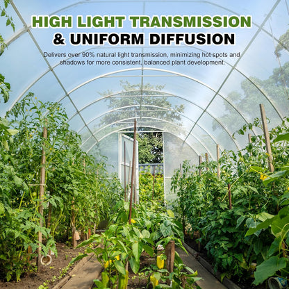 6 Mil Greenhouse Plastic Sheeting Clear, Heavy Duty Polyethylene Film, UV Resistant, Tear-Proof, for Garden, Agriculture, Painting, Floor Protection