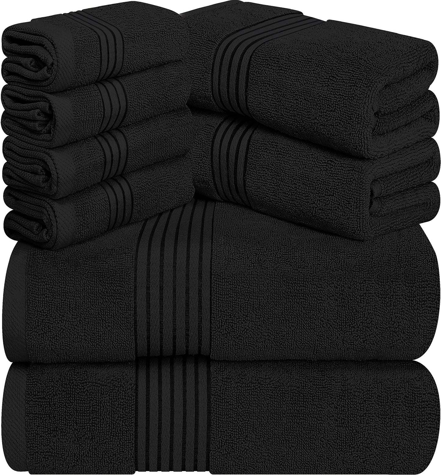 Utopia Towels - 600 GSM 8-Piece Premium Towel Set, 2 Bath Towels, 2 Hand Towels and 4 Washcloths -100% Ring Spun Cotton - Machine Washable, Super Soft and Highly Absorbent (Beige)