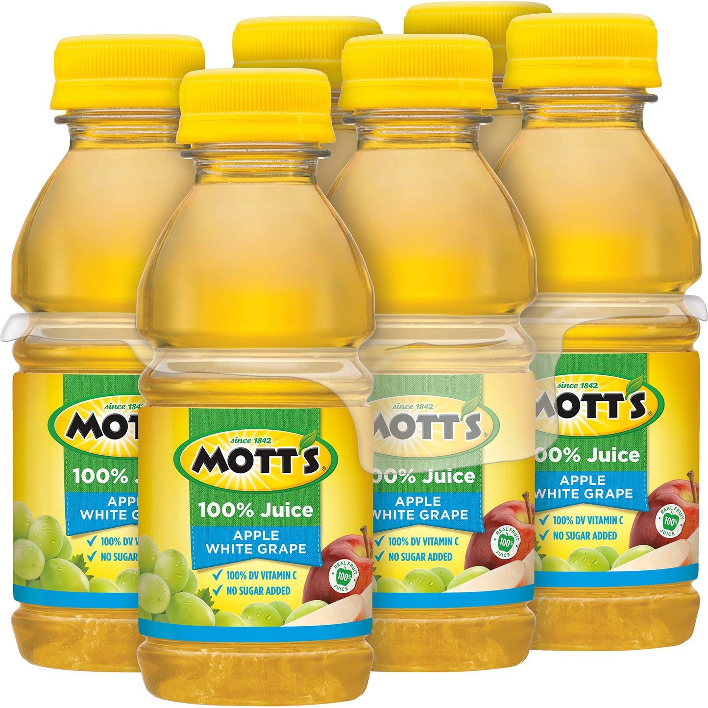 Mott's 100 % Original Apfelsaft, 8-fl-oz-Flaschen, 24 Stück (4 Packungen mit 6 Stück), 2 Portionen Obst, 100 % Fruchtsaft, glutenfrei, koffeinfrei, koscher, enthält keine künstlichen Farbstoffe oder Süßstoffe 