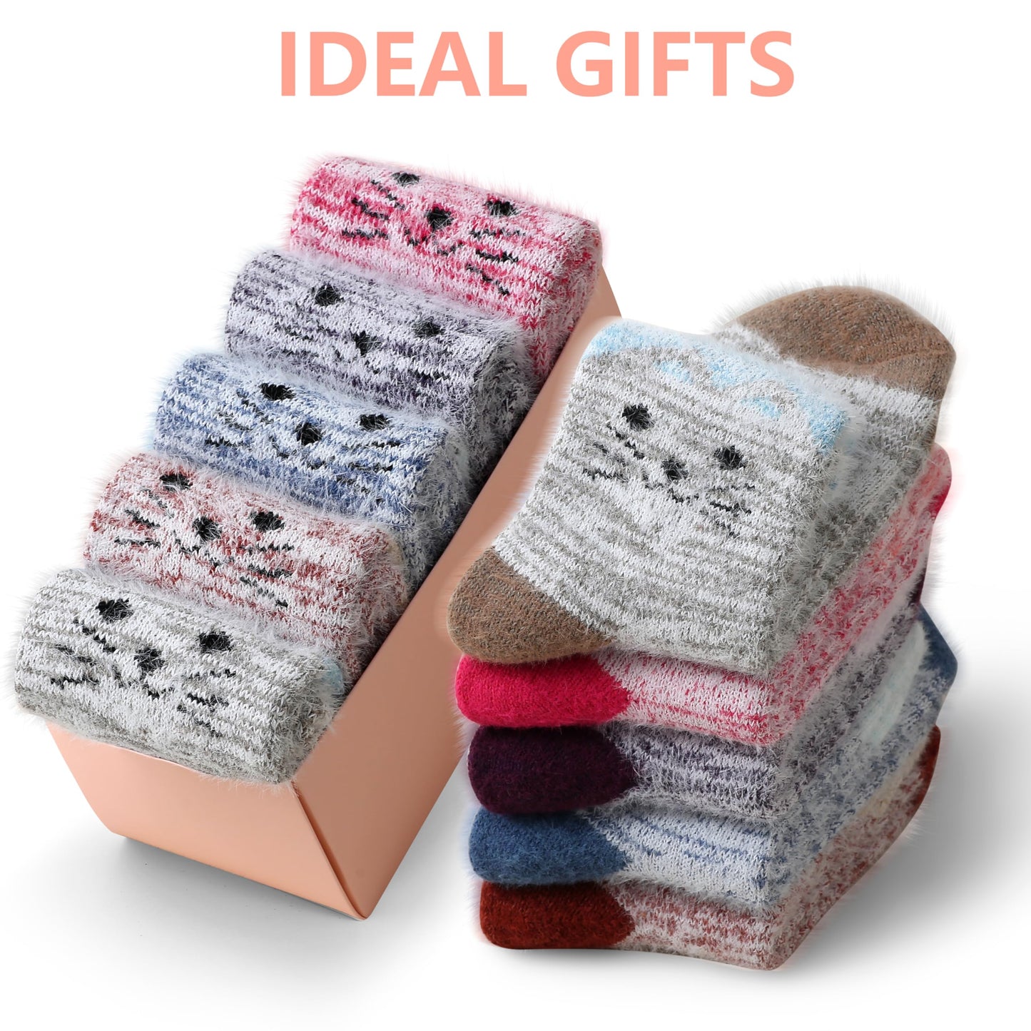 5 Pairs Fuzzy Soft Cozy Comfortable Socks for Women, Casual Sleep Comfy Socks, Perfect Warm Winter Gifts for Women