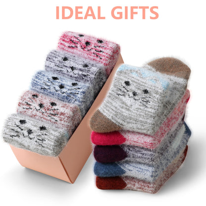 5 Pairs Fuzzy Soft Cozy Comfortable Socks for Women, Casual Sleep Comfy Socks, Perfect Warm Winter Gifts for Women