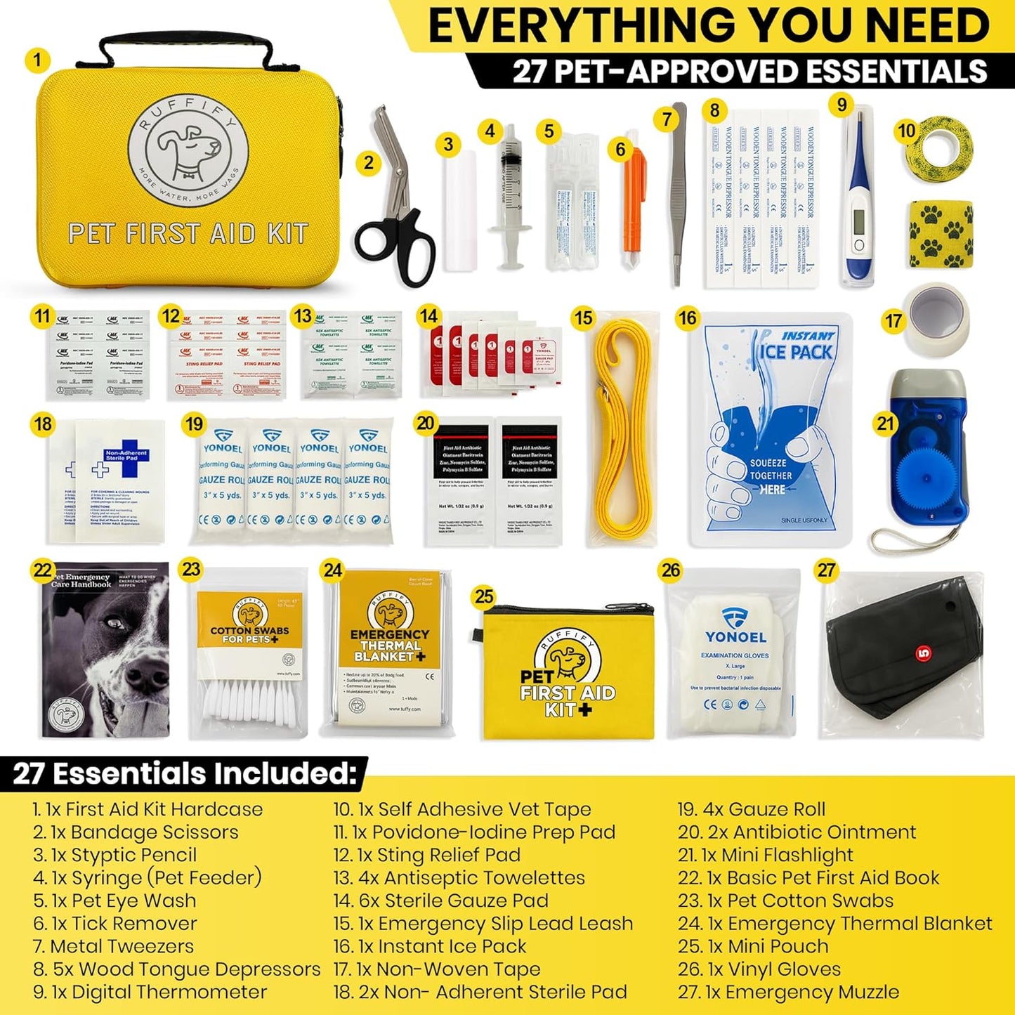 Dog First Aid Kit – 27 Essential Items Pet Emergency Kit