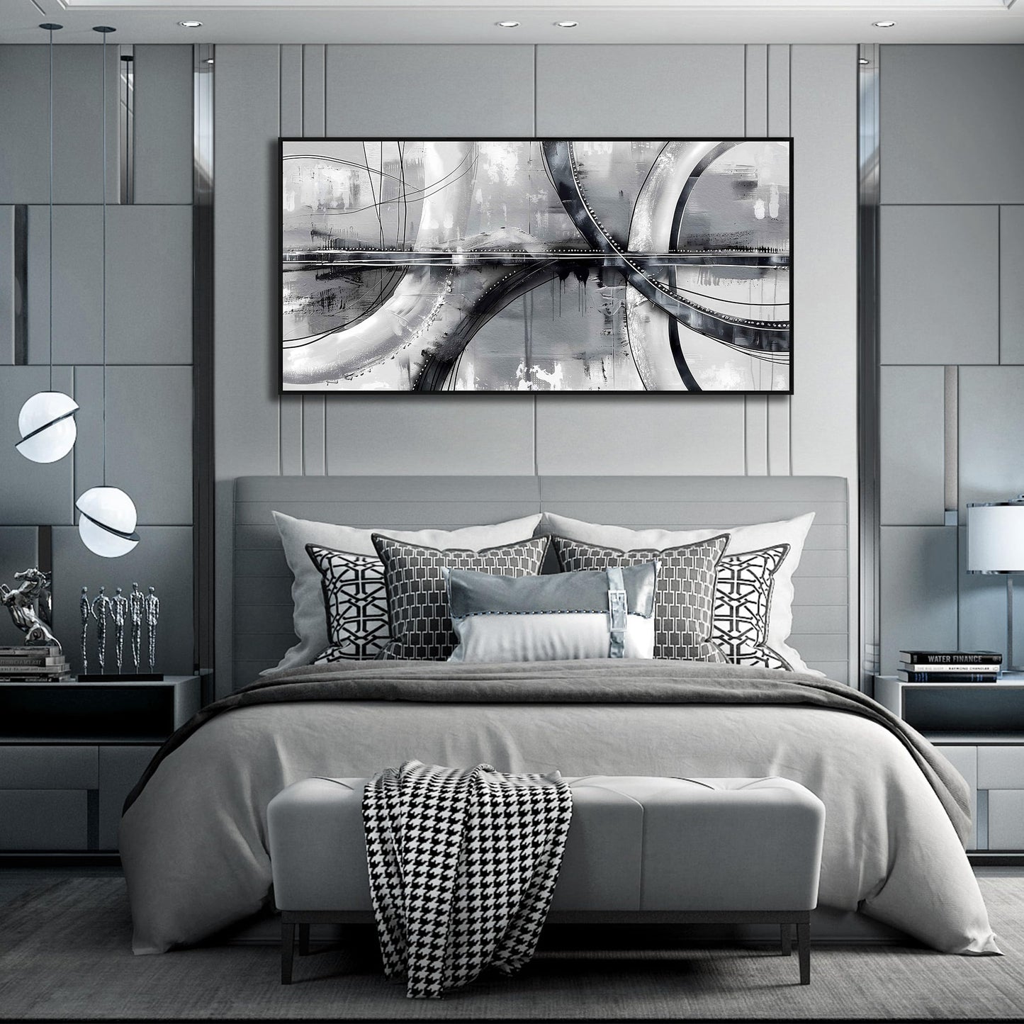 AOZEMI Floral Wall Pictures White Wall Art Lotus Wall Decorations Large Modern Artwork 29"x 59"Art for Kitchen Hotel