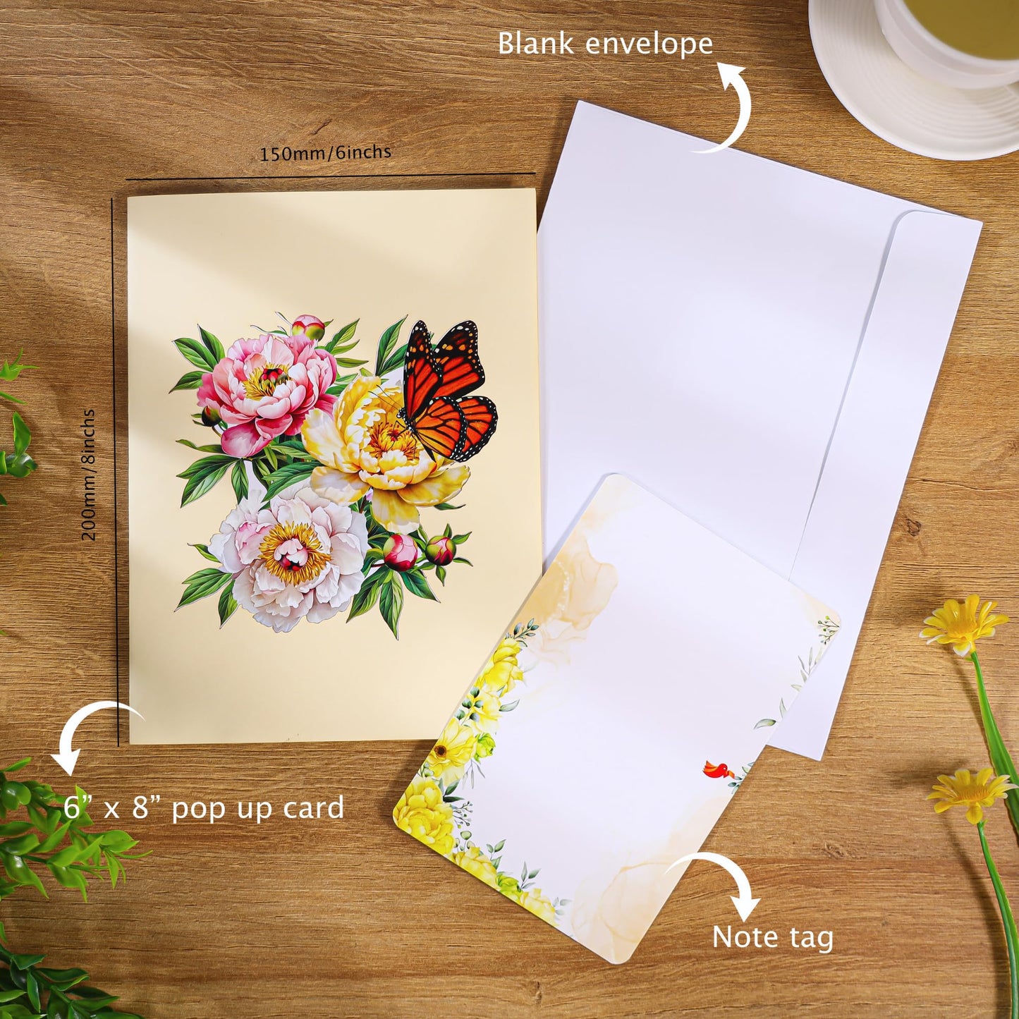 Pop Up Anniversary Card, 3D Cards 6x8 inch