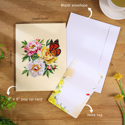 Pop Up Anniversary Card, 3D Cards 6x8 inch