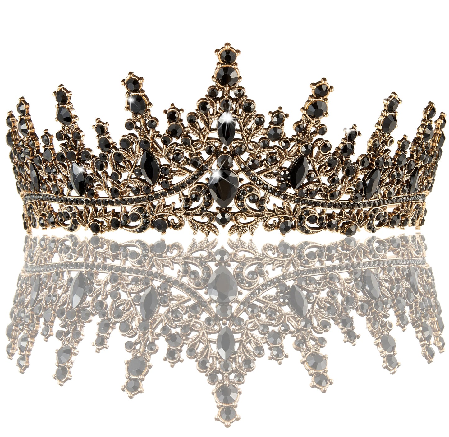 Gold Crown for Women Crystal Princess Tiaras Rhinestone Queen Headband Wedding Bridal Hair Accessories Birthday Prom Pageant Party Coming of Age Ceremony Photo Props