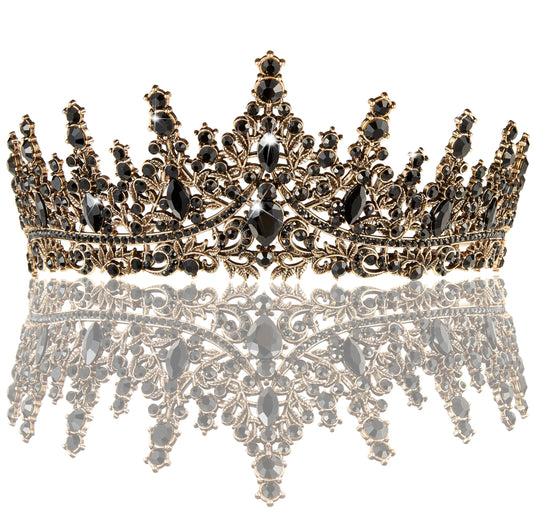 Gold Crown for Women Crystal Princess Tiaras Rhinestone Queen Headband Wedding Bridal Hair Accessories Birthday Prom Pageant Party Coming of Age Ceremony Photo Props