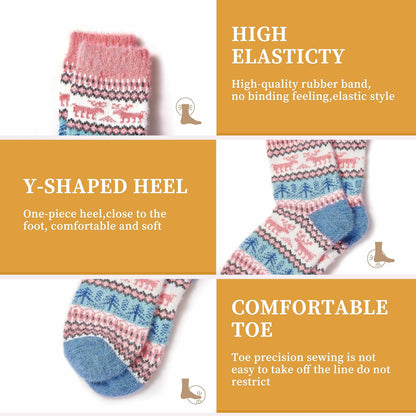 5 Pairs Fuzzy Soft Cozy Comfortable Socks for Women, Casual Sleep Comfy Socks, Perfect Warm Winter Gifts for Women