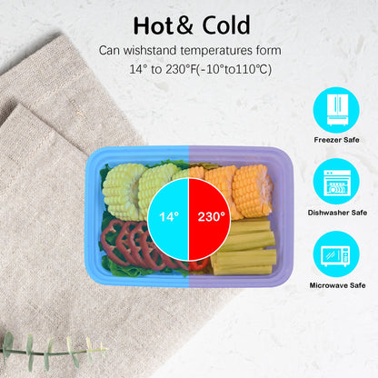 Prep Food Storage Containers with Lids – Reusable BPA-Free Lunch Bento Boxes, Stackable, Microwave, Dishwasher & Freezer Safe