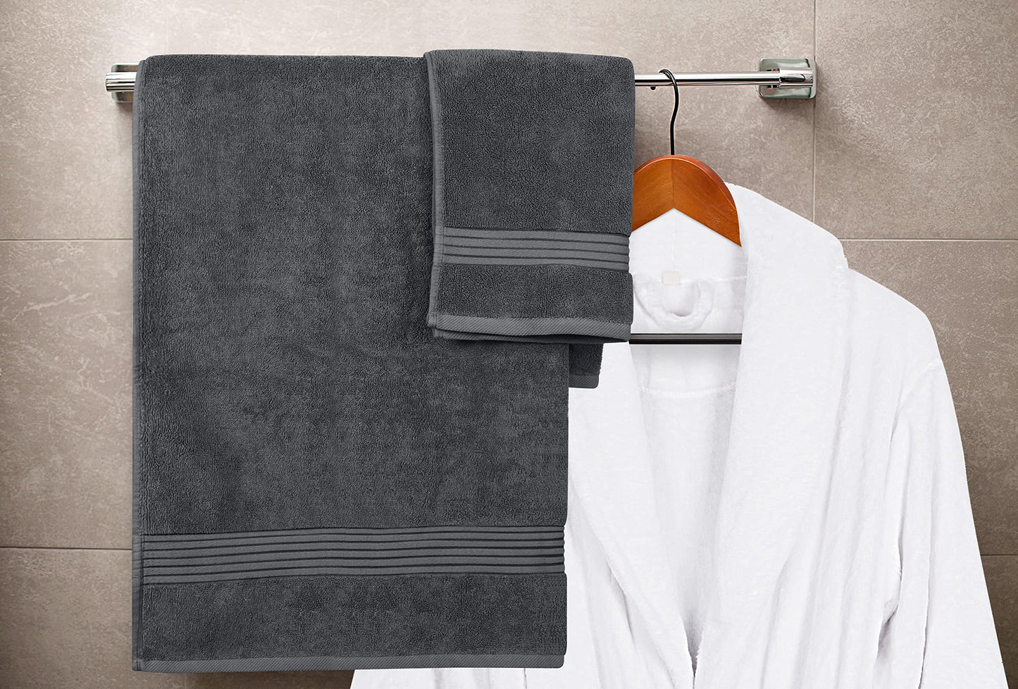 Utopia Towels - 600 GSM 8-teiliges Premium-Handtuchset, 2 Badetücher, 2 Handtücher und 4 Waschlappen - 100 % ringgesponnene Baumwolle - maschinenwaschbar, superweich und sehr saugfähig (Beige) 