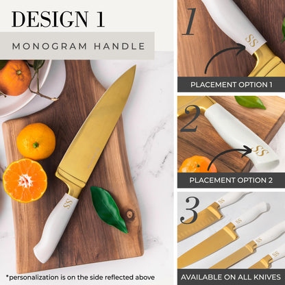 Copper Knife Set with Block - 14 PC Self Sharpening Knife Block Set