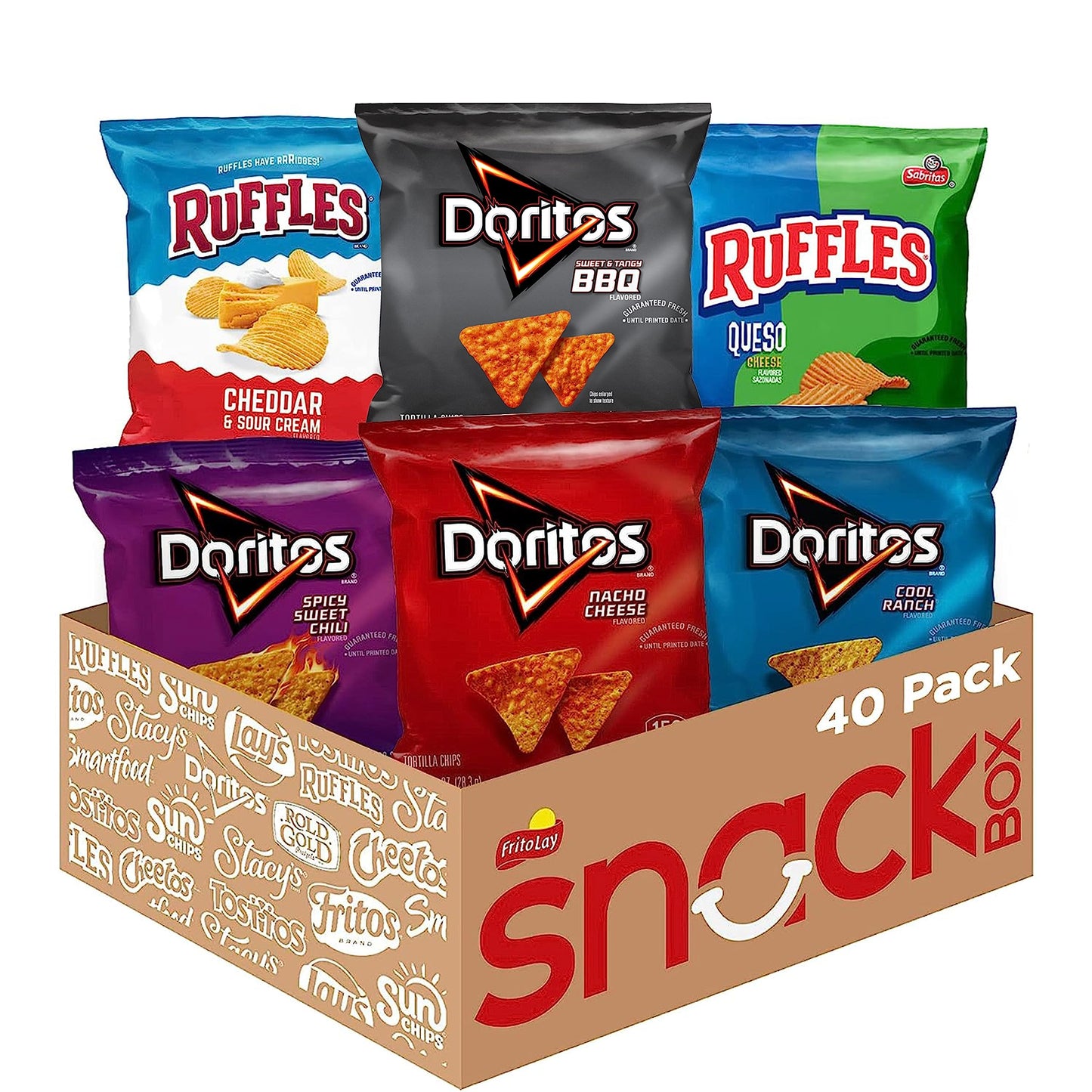 Frito Lay Ultimate Snack Care Package, Variety Assortment of Chips, Cookies, Crackers & More, (Pack of 40)