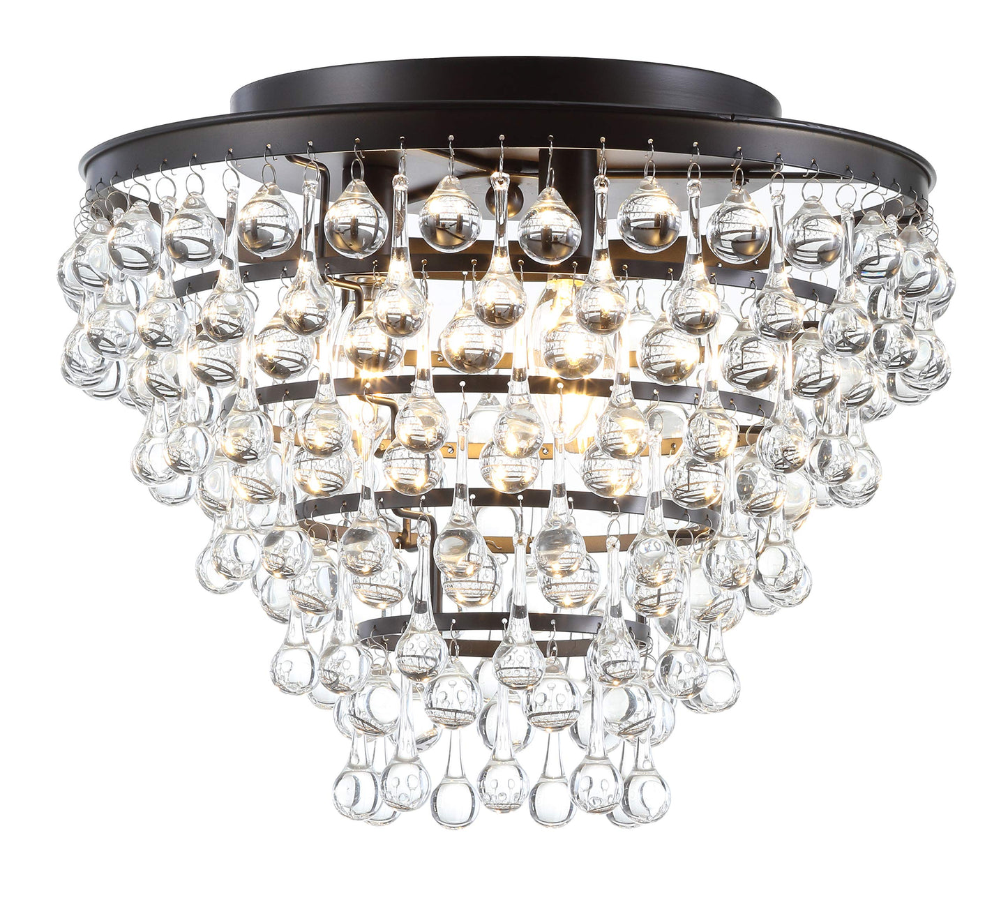 JONATHAN Y JYL9030B Toronto 16" Metal/Crystal LED Flush Mount, Contemporary, Modern, Transitional, Elegant, Office, Living Room, Family Room, Dining Room, Bedroom, Hallway, Foyer, Chrome