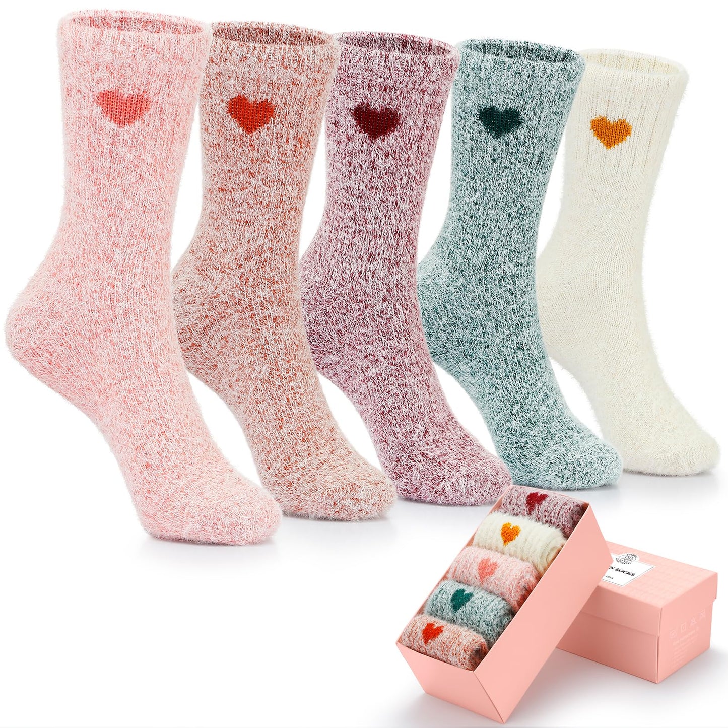 5 Pairs Fuzzy Soft Cozy Comfortable Socks for Women, Casual Sleep Comfy Socks, Perfect Warm Winter Gifts for Women