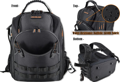 WELKINLAND 66-Pocket Heavy-Duty Tool Backpack – Jobsite Backpack.