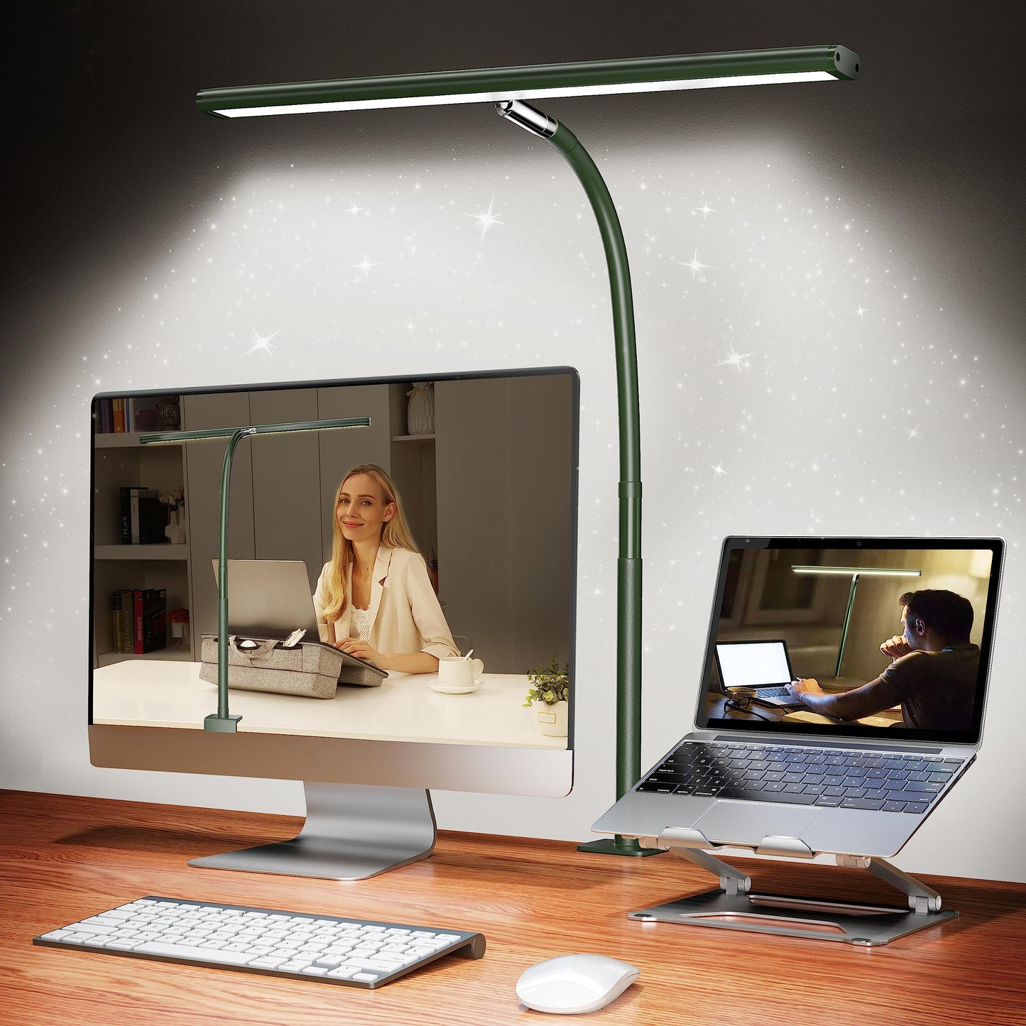 Lampe de bureau LED pour bureau à domicile, lampe de bureau respectueuse des yeux avec gradation continue, col de cygne flexible réglable, adaptateur USB 10 W, lampe de bureau avec pince pour lecture, étude, établi (noir) 