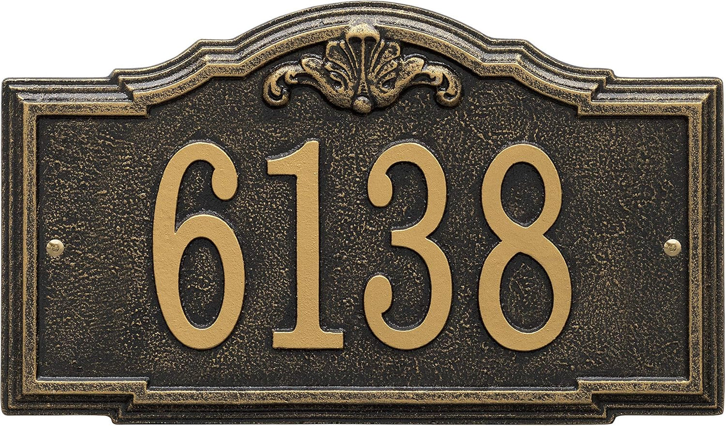 Whitehall™ Personalized Cast Metal Address plaque -THE GATEWOOD Plaque. Made in the USA. BEWARE OF IMPORT IMITATIONS. Display your address and street name.