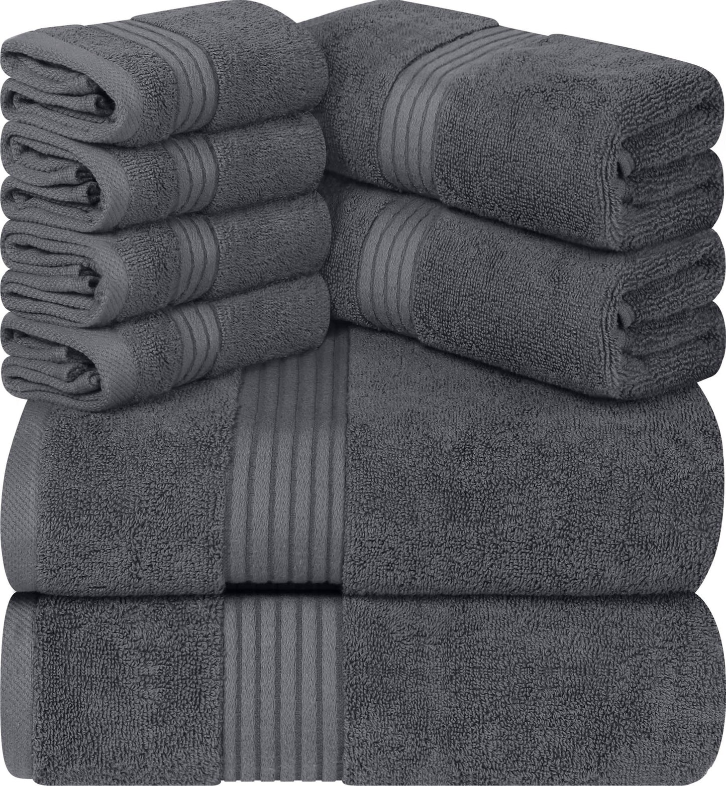 Utopia Towels - 600 GSM 8-Piece Premium Towel Set, 2 Bath Towels, 2 Hand Towels and 4 Washcloths -100% Ring Spun Cotton - Machine Washable, Super Soft and Highly Absorbent (Beige)