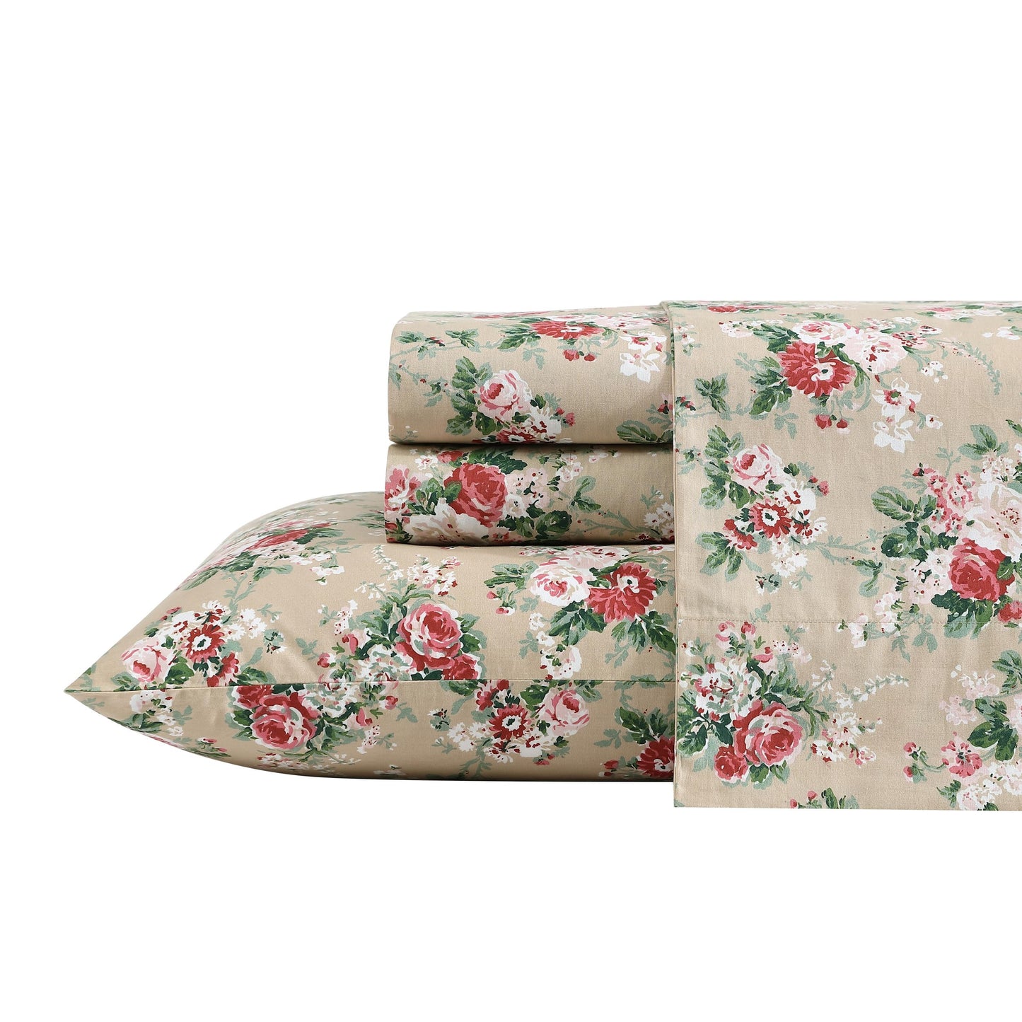 Laura Ashley - Sheet Set, Breathable Cotton Percale Bedding with Matching Pillowcases, Soft Home Decor