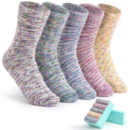 5 Pairs Fuzzy Soft Cozy Comfortable Socks for Women, Casual Sleep Comfy Socks, Perfect Warm Winter Gifts for Women