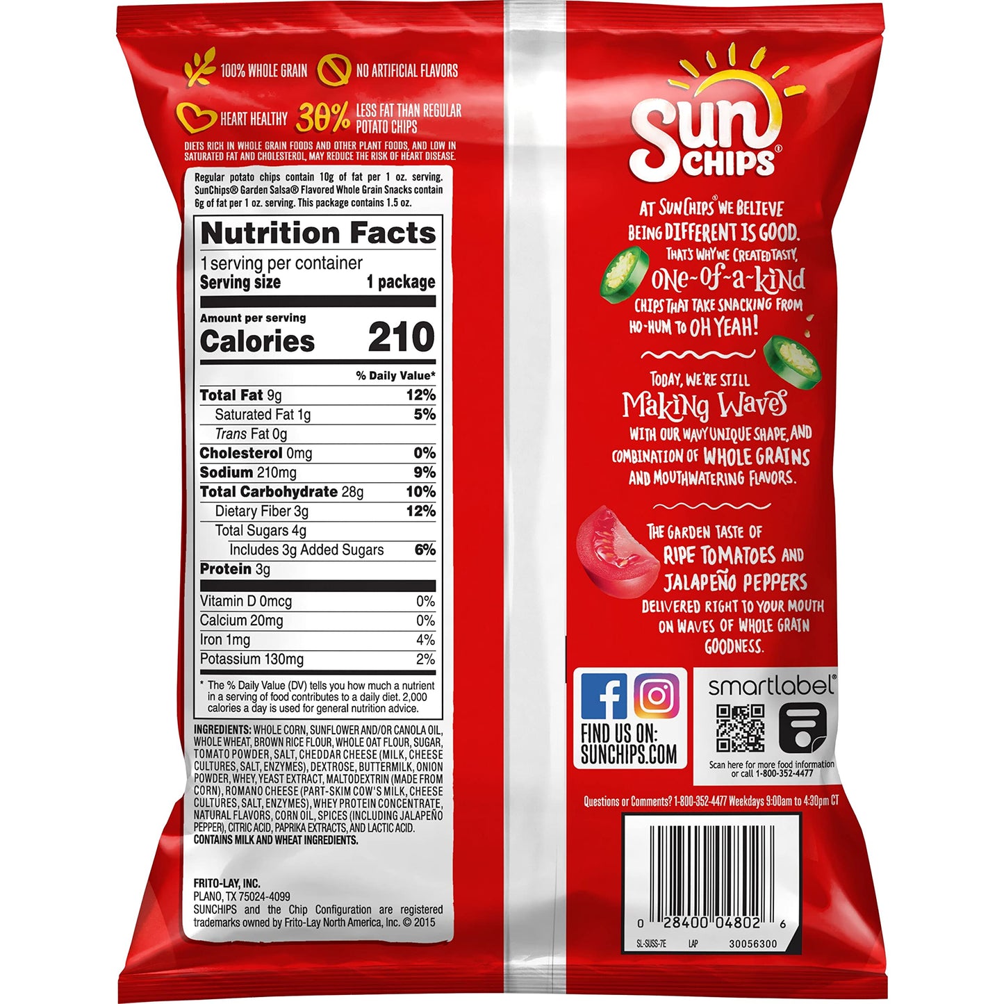 SunChips Multigrain Snacks, Variety Pack, 1 Ounce (Pack of 40)