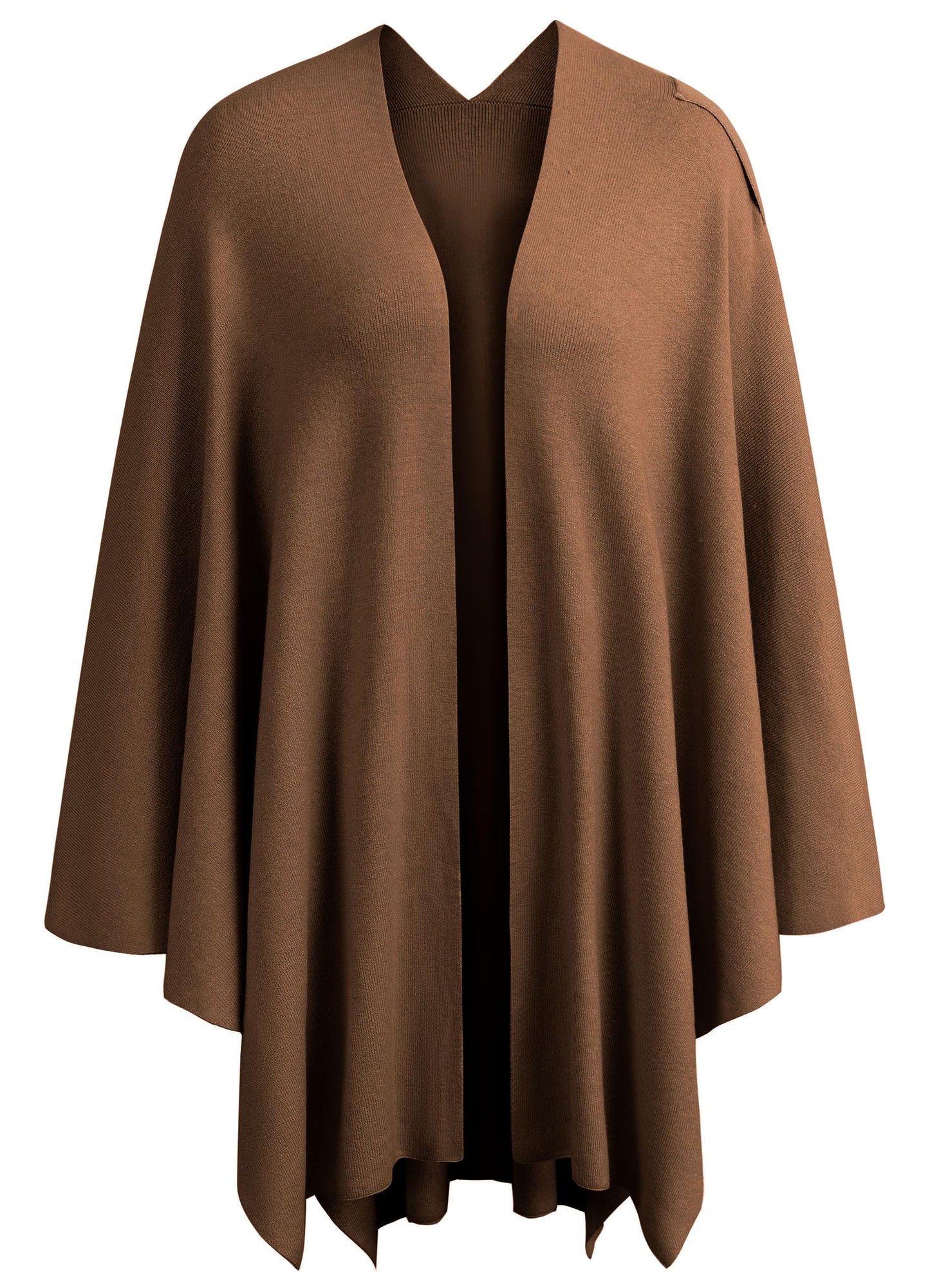 PULI Femmes Grand Poncho Croisé Sur Le Devant Pull Enveloppant Topper Tricoté Élégant Châles Cape pour l'Automne Hiver