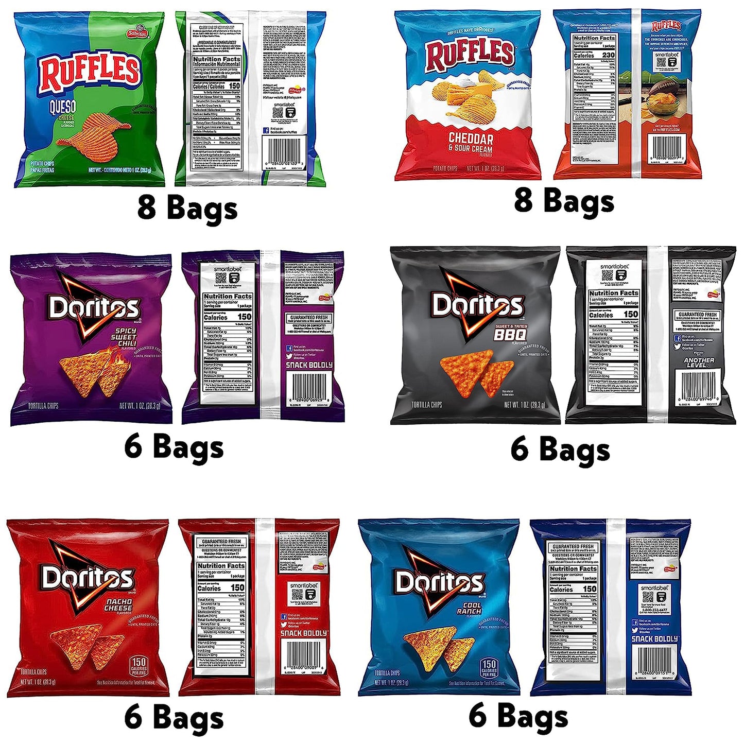 Frito Lay Ultimate Snack Care Package, Variety Assortment of Chips, Cookies, Crackers & More, (Pack of 40)