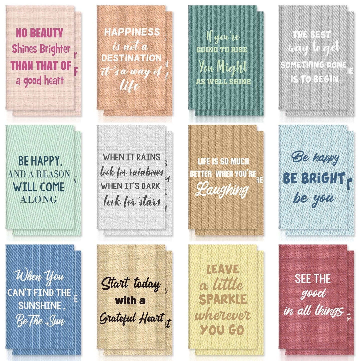 Zonon 24 Pcs Mini Colorful Notebooks Bulk Gifts, Funny Motivational Journals Notepads Inspirational Notepads Small Pocket Notebook Teacher Office Prizes Travel(Motivational Style)