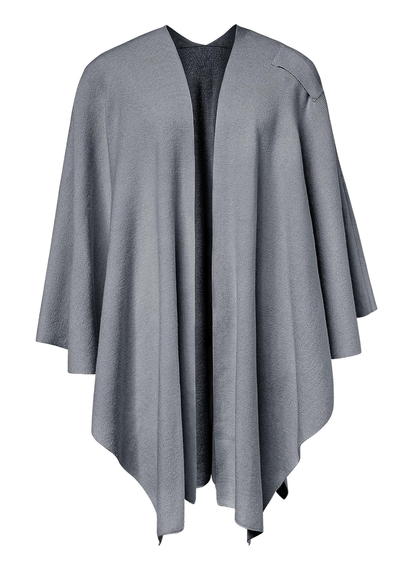 PULI Femmes Grand Poncho Croisé Sur Le Devant Pull Enveloppant Topper Tricoté Élégant Châles Cape pour l'Automne Hiver