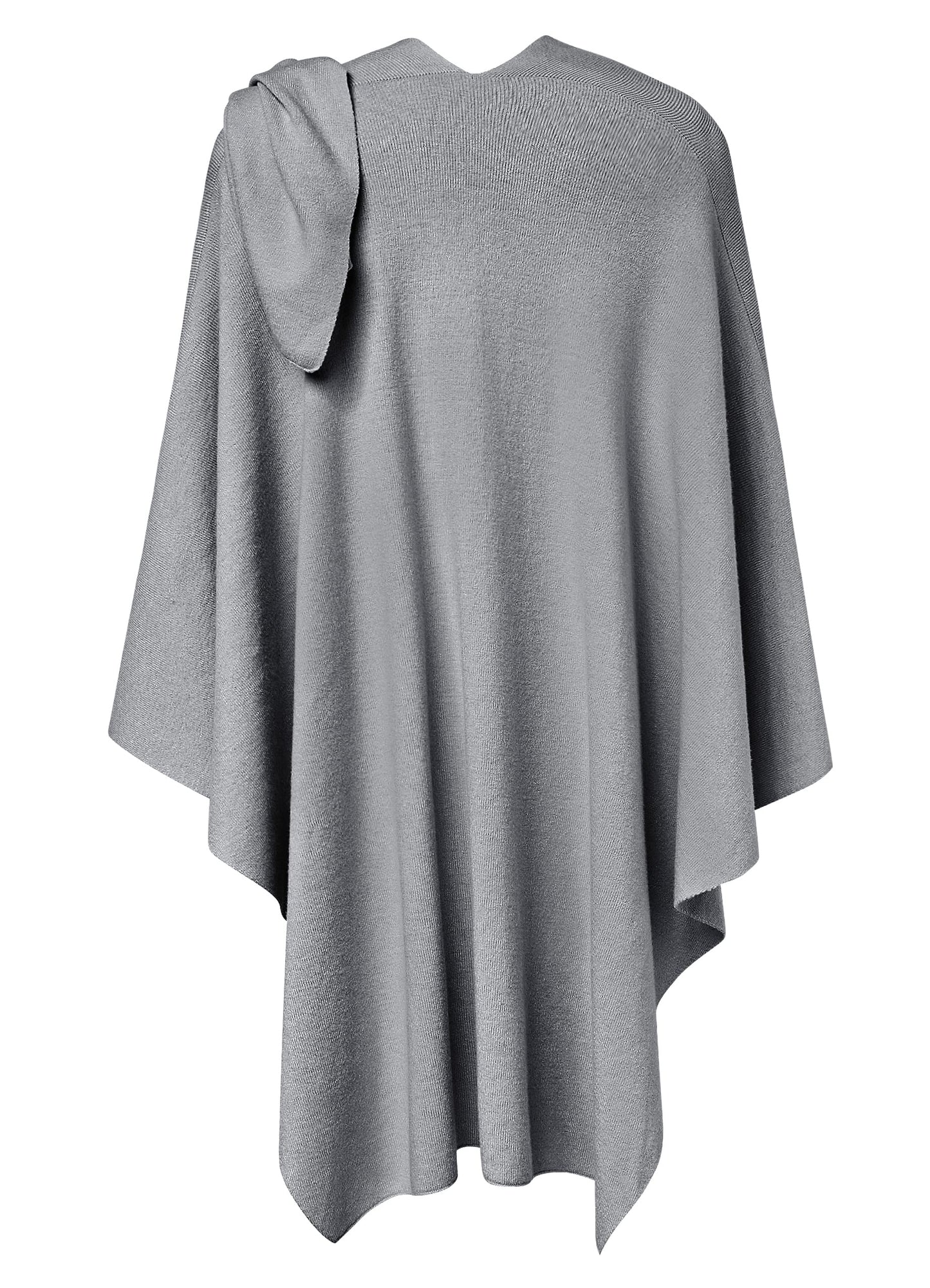 PULI Femmes Grand Poncho Croisé Sur Le Devant Pull Enveloppant Topper Tricoté Élégant Châles Cape pour l'Automne Hiver