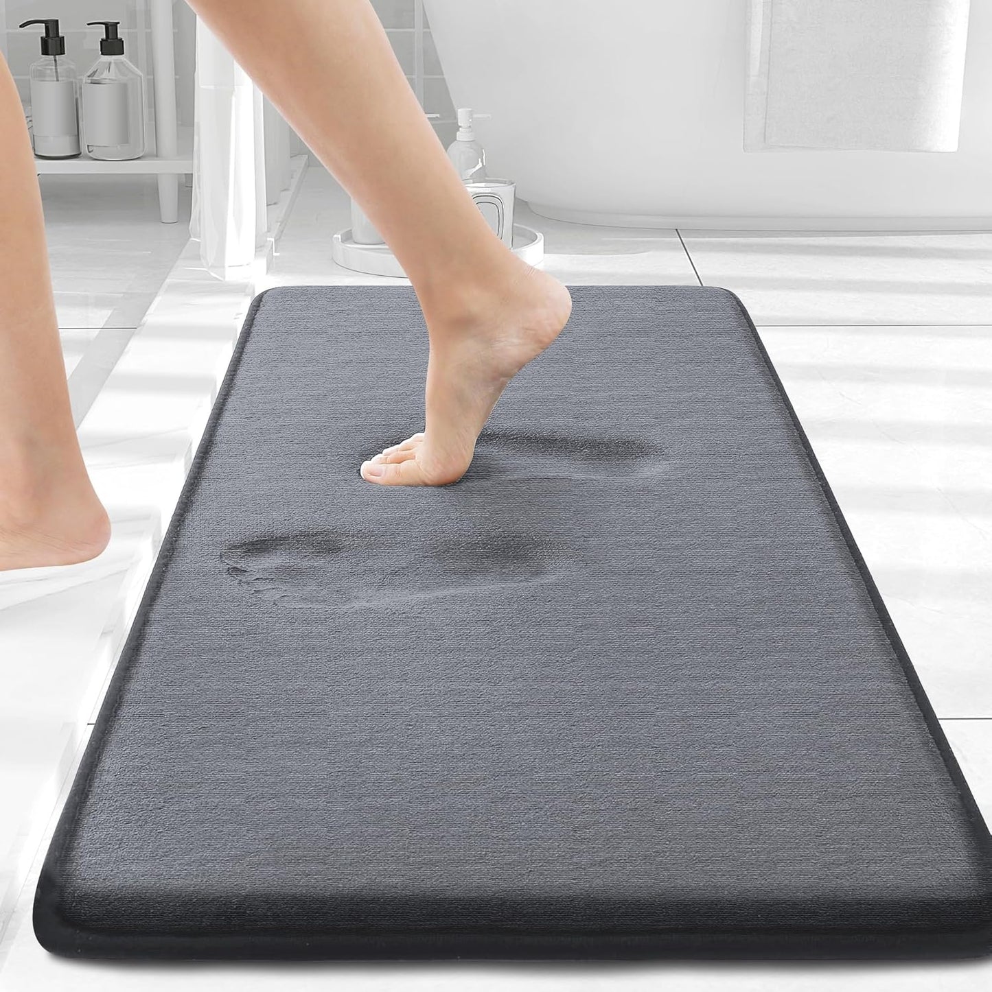 Smiry Memory Foam Bath Mat – Ultra Soft, Absorbent, Non-Slip Rug for Bathroom