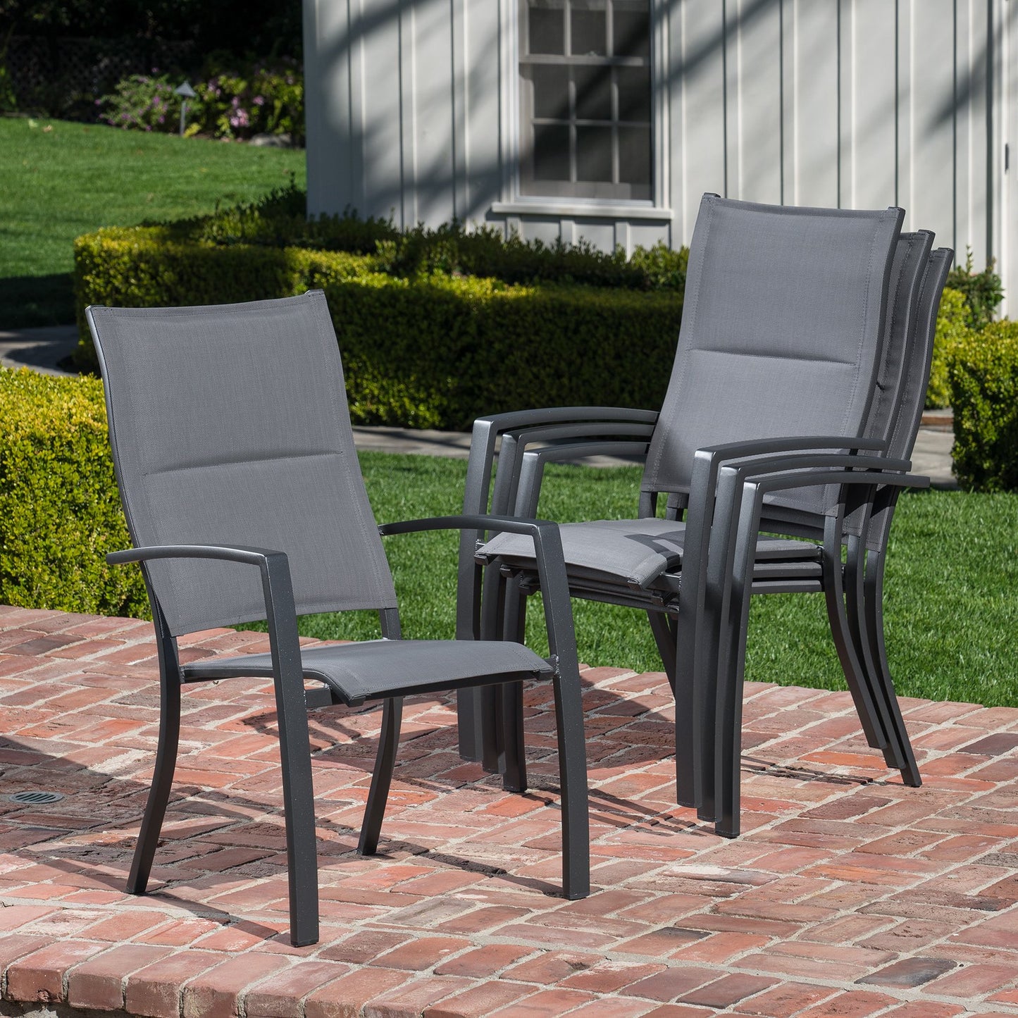 Hanover Naples 11-Piece Patio Dining Set with Rust Resistant Aluminum 40" x 118" Expanding Rectangular Dining Table w/ 10 High-Back Stackable Sling Chairs, Weather-Resistant Outdoor Dining Set for 10