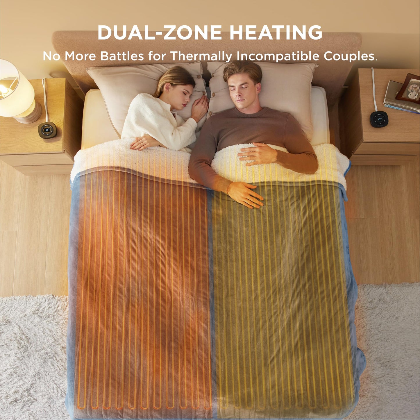 Bedsure Heizdecke, elektrischer Überwurf – nahtlose Flanell-Heizdecke, Heizdecke mit 4 Zeiteinstellungen und 6 Heizeinstellungen, warme Decke als Geschenk für Oma (127 x 152 cm, schwarz) 