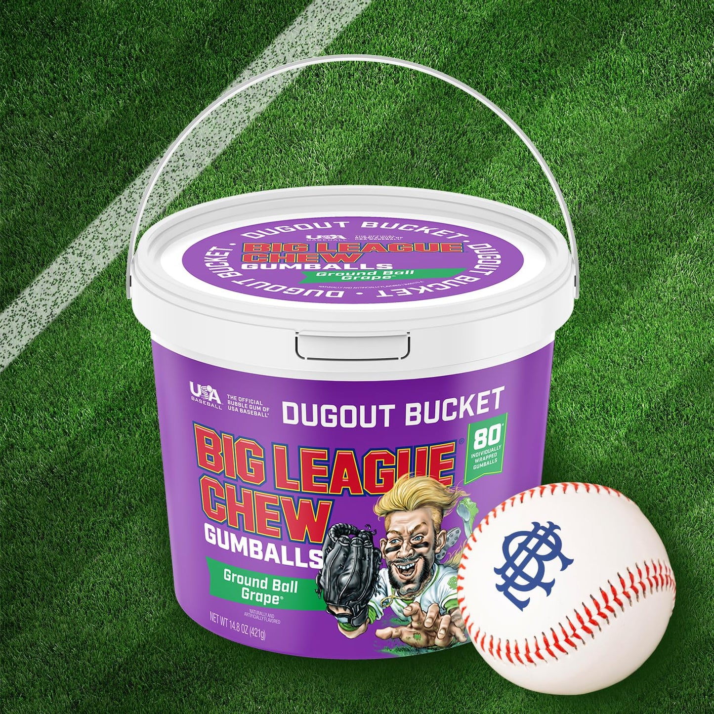 Chewing-gum original Big League Chew Outta Here - Saveur classique du stade de baseball | Parfait pour les matchs de baseball, les équipes, les concessions, les fêtes et plus encore | Paquet de 12 sacs (2,12 oz chacun)